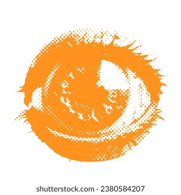 Zombie eye - Halloween halftone dotted realistic clipart. Offset texture Vintage illustration in 90s grunge style