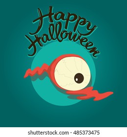 Zombie eye Happy Halloween illustration