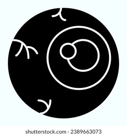 Icono sólido de ojos zombi. Broma de fiesta de celebración, globo ocular de horror con hilos de sangre. Concepto de diseño vectorial de Halloween, pictograma estilo glifo sobre fondo blanco, uso para web y aplicación. Eps 10