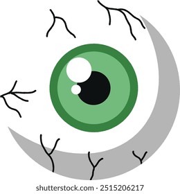 Zombie Eyeball Halloween Clipart Illustration