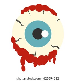 Zombie eyeball icon flat isolated on white background vector illustration