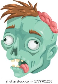 Zombie Face cartoon Vector art and illustration