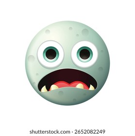 Ilustração de vetor emoticon face de zumbis isolada no fundo branco.