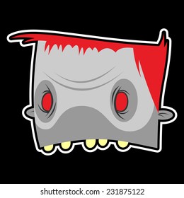 zombie face on black background