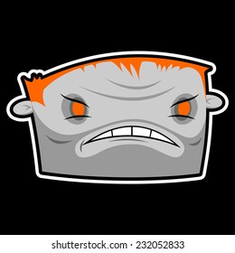 zombie face on black background