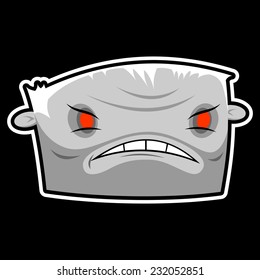 zombie face on black background