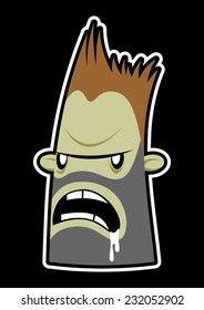 zombie face on black background