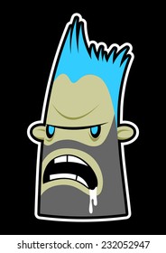 zombie face on black background