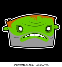 zombie face on black background
