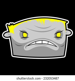 zombie face on black background