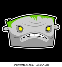 zombie face on black background