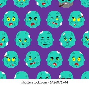 Zombie face pattern seamless. Zombies head background. Undead texture