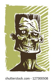 Zombie face, vector