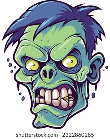 zombie face vector illustration design, zombie face t-shirt graphics 