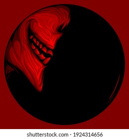 Zombie Face Vector, Monster illustration in The Circle