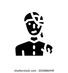 zombie fantasy character glyph icon vector. zombie fantasy character sign. isolated contour symbol black illustration