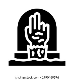 Zombie fürchtet eine Glyphsymbol-Vektorgrafik. Zombie-Angstschild. isoliertes Kontursymbol