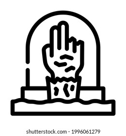 zombie fear line icon vector. zombie fear sign. isolated contour symbol black illustration