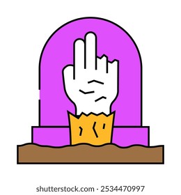 zombie fear line icon vector. zombie fear sign. isolated symbol illustration