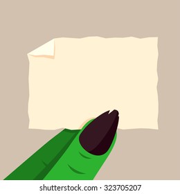 Zombie finger with empty card