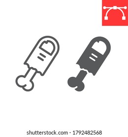 Zombie finger line and glyph icon, halloween and scary, monster finger sign vector graphics, editable stroke linear icon, eps 10
