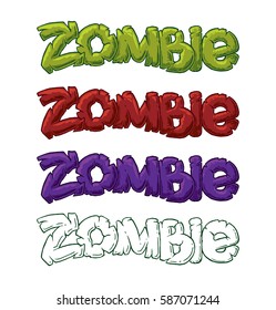 Zombie font composition vector illustration. T-shirt art illustration. Poster vector design. Sticker design