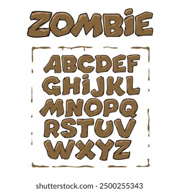 Zombie font handcrafted individually original for t-shirts and other art objects