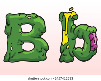 Zombie Font Uppercase Lowercase B