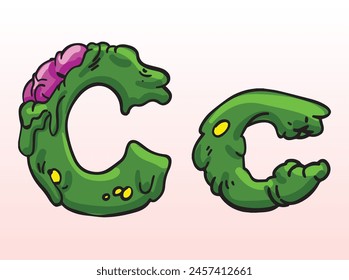 Zombie Font Uppercase Lowercase C