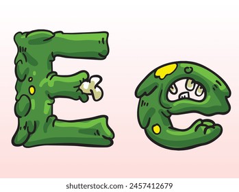Zombie Font Uppercase Lowercase E