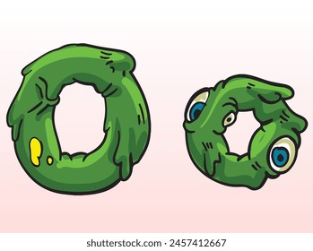Zombie Font Uppercase Lowercase O
