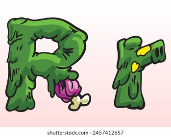 Zombie Font Uppercase Lowercase R
