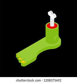 Zombie foot Bone and leg. Vector illustration