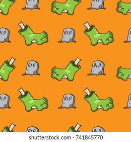 zombie foot seamless pattern vector cartoon