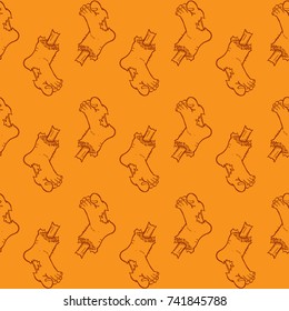 zombie foot seamless pattern vector cartoon