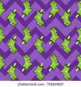 zombie foot seamless pattern vector cartoon