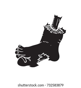 zombie foot vector cartoon