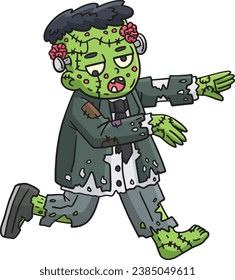 Zombie Frankenstein Cartoon Colored Clipart 