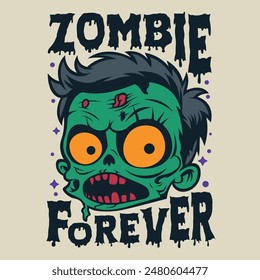 Zombie Frankenstein Halloween monster vintage logo