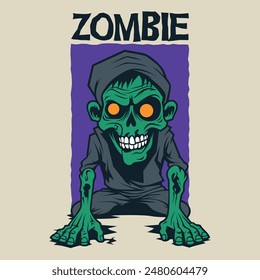 Zombie Frankenstein Halloween monster vintage logo