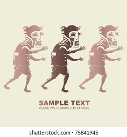 zombie, funny character. vector illustration.
