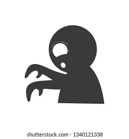 Zombie Ghost silhouette black vector scary monster