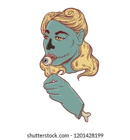 Zombie girl illustration