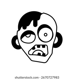 Icono de glifo zombi con fondo blanco Vector Ilustración de stock