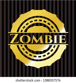 Zombie gold emblem. Vector Illustration. Detailed.