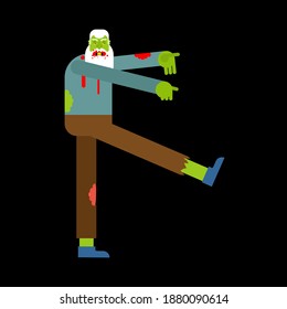 Zombie Grandfather. Granddad zombi. Grandpa revived dead. Green monster old man
