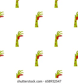 Zombie green bloody hand pattern seamless for any design vector illustration