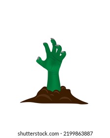 Zombie green hand. vector illustration