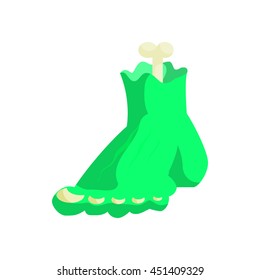 Zombie green monster foot icon in cartoon style on a white background