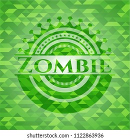 Zombie green mosaic emblem
